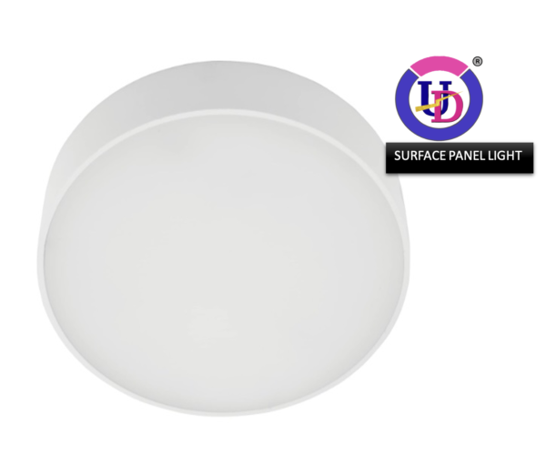 UDK 12W Round LED Surface Panel Light - Round Backlit Panel | Elegant Rimless Design PC Body |